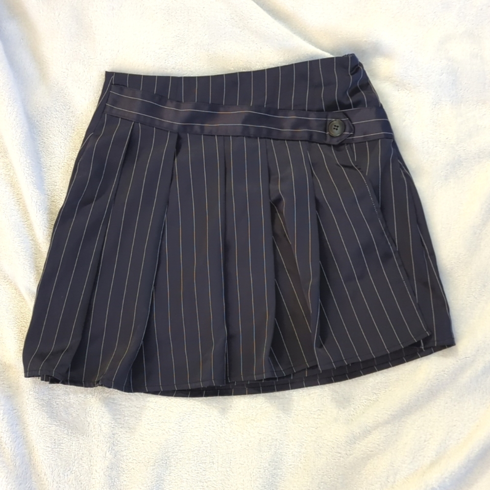 Princess Polly Navy Blue Pinstripe Skirt